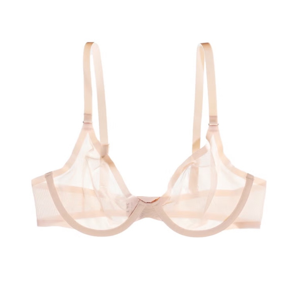 CUUP The Plunge Mesh Bra In Blush, 36G, NEW W/O TAG